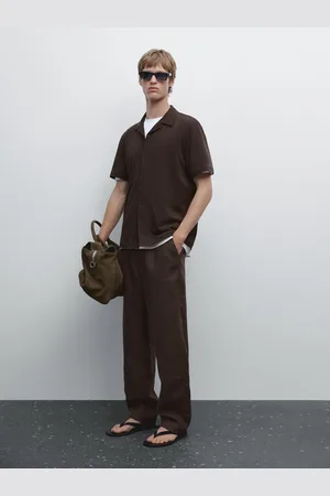 Massimo Dutti Chemise Manches Courtes Lin - - S - - Homme