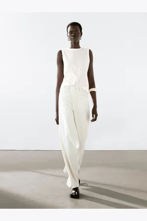 Massimo Dutti Top Sans Manches 100 % Coton - - Xl - - Femme