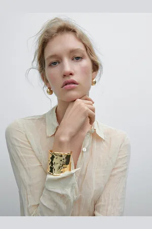 Massimo Dutti Bracelet Irrégulier Texturé - Doré - 01 - - Femme