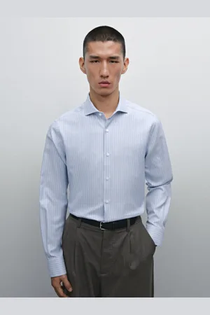 Massimo Dutti Chemise Slim À Rayures 100 % Coton - - 38 - - Homme