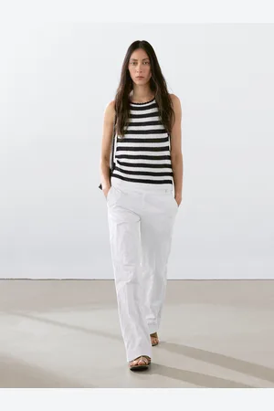 Massimo Dutti Top En Maille À Rayures Et Liserés Contrastants - - Xs - - Femme