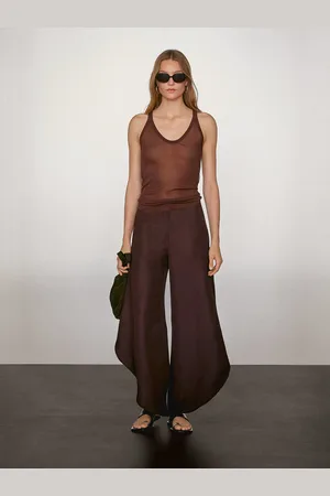 Massimo Dutti Pantalon Fluide Fendu Sur Les Côtés - - 40 - - Femme