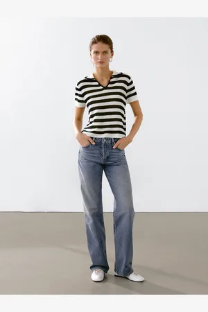 Massimo Dutti Pull Polo Coton À Rayures - - Xs - - Femme