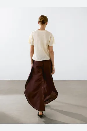 Massimo Dutti T-Shirt En Maille Ajourée De Lin Mélangé - - L - - Femme