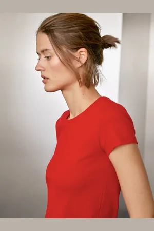 Massimo Dutti T-Shirt À Manches Courtes En Coton Mélangé - - Xl - - Femme