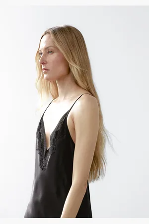 Massimo Dutti Robe Longue Nuisette Satinée - - M - - Femme