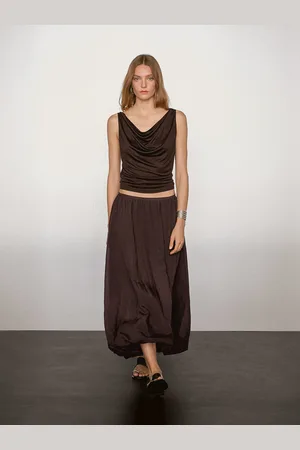 Massimo Dutti Top Fluide À Col Drapé - - M - - Femme