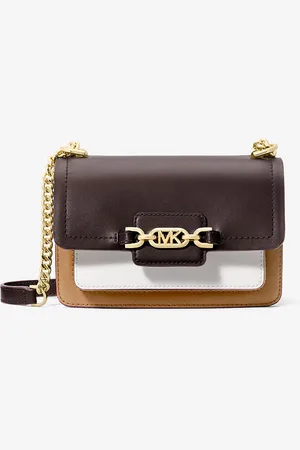 Michael Kors Très petit sac à bandoulière Heather en cuir à couleurs contrastées