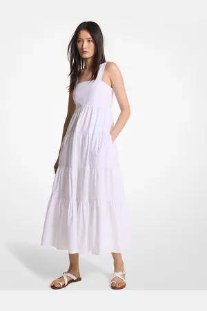 Michael Kors Robe mi-longue à plusieurs niveaux en popeline de coton extensible