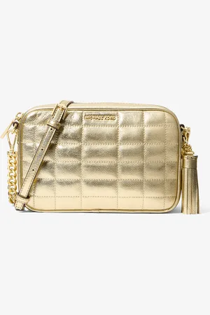 Michael Kors Sac à bandoulière Jet Set de taille moyenne en cuir matelassé métallisé