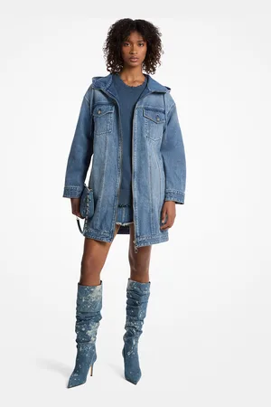 Michael Kors Manteau surdimensionné en denim avec capuche