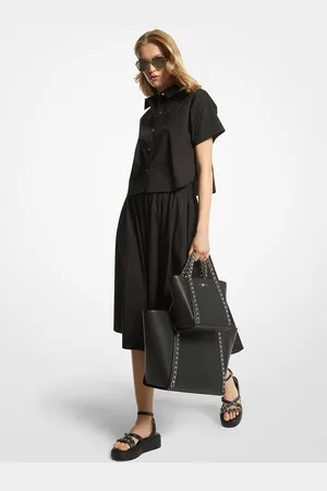 Michael Kors Jupe mouchoir mi-longue en popeline de coton biologique extensible