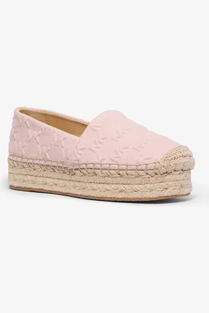 Michael Kors Espadrille Lynn en denim avec semelle compensée et logo en relief