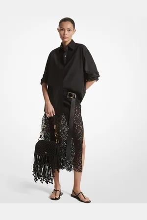 Michael Kors Jupe fendue en dentelle tressée fleurie
