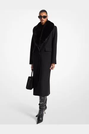 Michael Kors Manteau en laine mélangée à col en fausse fourrure