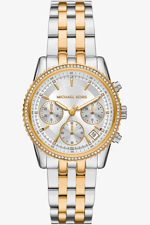 Michael Kors Mini montre Bryant bicolore à pierres pavées