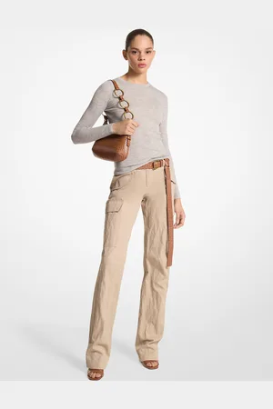 Michael Kors Pantalon cargo en gabardine de coton froissé
