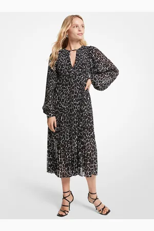 Michael Kors Robe plissée en crêpe georgette à imprimé animal