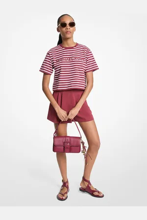 Michael Kors T-shirt court rayé en coton à logo