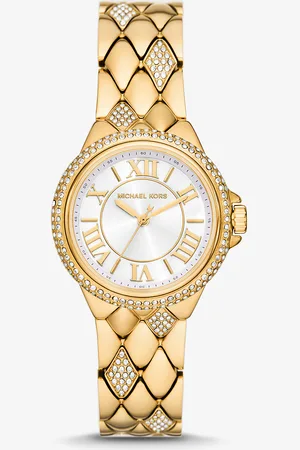 Michael Kors Mini montre Camille dorée avec pierres pavées