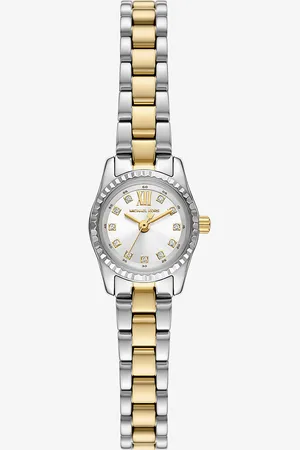 Michael Kors Micro montre Lexington bicolore avec pierre pavées