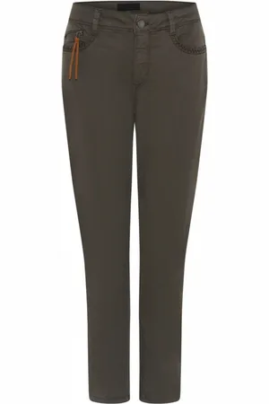 C.ro Femme, Pantalons, Vert, Taille: 36 FR Pantalon à ajustement mince