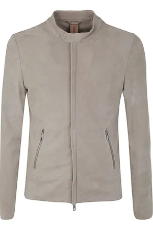 GIORGIO BRATO Homme, Vestes, Gris, Taille: M Suede Biker Jacket