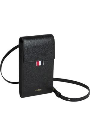 Thom Browne Homme, Sacs, Noir, Taille: ONE Size Sac Mobile en Cuir