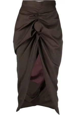 Vivienne Westwood Femme, Jupes, Brun, Taille: 38 FR Jupe mi-longue