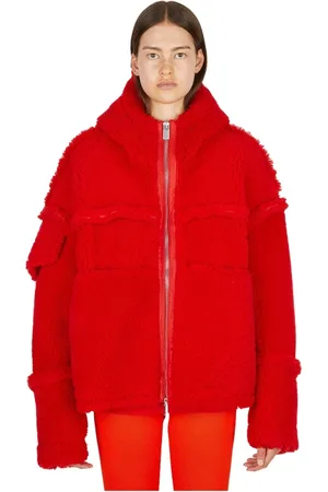 1017 ALYX 9SM Femme, Vestes, Rouge, Taille: 38 FR Vestes de shearling en fausse fourrure