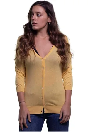 JOHN SMEDLEY Femme, Pulls, Jaune, Taille: 42 FR Cardigan