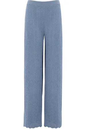 FEDELI Femme, Pantalons, Bleu, Taille: 42 FR Pantalon Droit