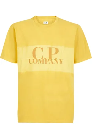 C.P. Company Homme, Tops, Jaune, Taille: L T-shirt en jersey avec logo Tie-Dye