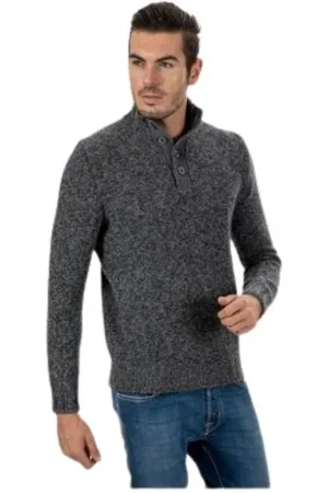 Gran Sasso Homme, Pulls, Gris, Taille: L Pull col montant cheminée