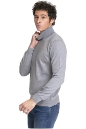 Gran Sasso Homme, Pulls, Gris, Taille: 4XL Pull clair à col roulé