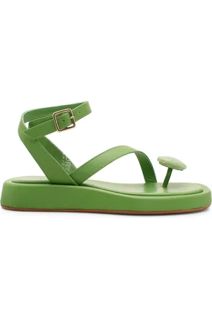 Gia Borghini Femme, Chaussures, Vert, Taille: 38 EU Chaussures plates en cuir Rosie 18
