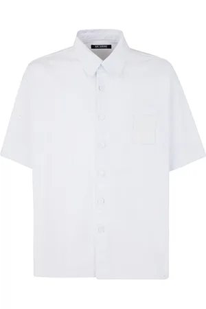 RAF SIMONS Homme, Tops, Blanc, Taille: L Oversized Short Sleeved Denim Shirt