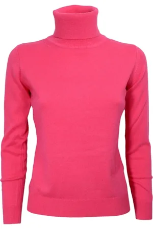 CASHMERE COMPANY Femme, Pulls, Rose, Taille: 36 FR Col roulé classique