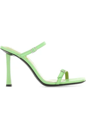 By Far Femme, Chaussures, Vert, Taille: 39 EU Mules en Cuir Vert Clair