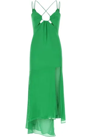 Andamane Femme, Robes, Vert, Taille: 38 FR Robe en soie extensible verte