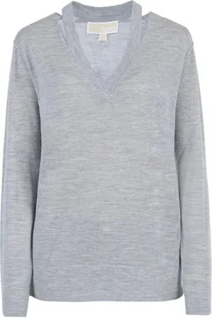 Michael Kors Femme, Pulls, Gris, Taille: 42 FR Tricots à col en V