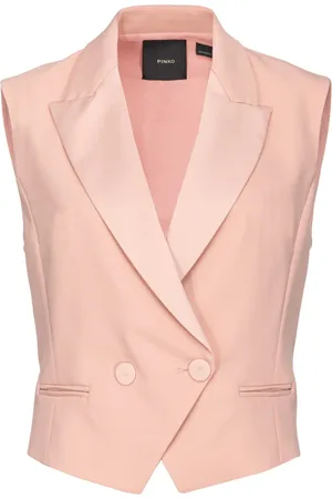 Pinko Femme, Vestes, Rose, Taille: 40 FR Gilet Court en Satin
