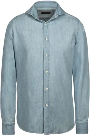 MOORER Homme, Chemises, Bleu, Taille: XL Chemise décontractée