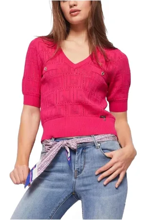 Gaudi Femme, Pulls, Rose, Taille: 42 FR V-neck Tricots