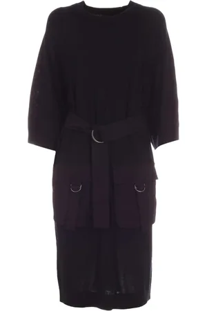 DKNY Femme, Robes, Noir, Taille: 40 FR Robe slv avec ceinture