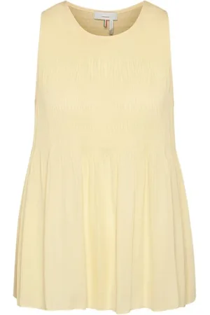 Cinque Femme, Tops, Jaune, Taille: 36 FR Hauts sans manches