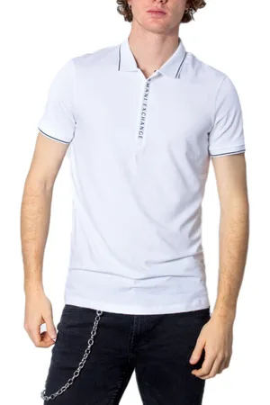 Armani Exchange Homme, Tops, Blanc, Taille: 2XL Polo Chemises