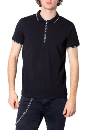 Armani Exchange Homme, Tops, Noir, Taille: XL Polo Chemises
