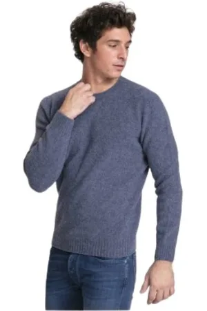 Gran Sasso Homme, Pulls, Bleu, Taille: M Pull bleu guède à col rond