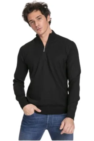Gran Sasso Homme, Sweatshirts et sweats à capuche, Noir, Taille: 5XL Pull noir à col zippé